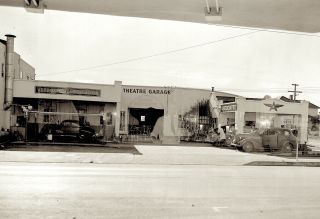 1940s Photo Negative Car Flying A Gas Station Pump Associated Thru Window Shot