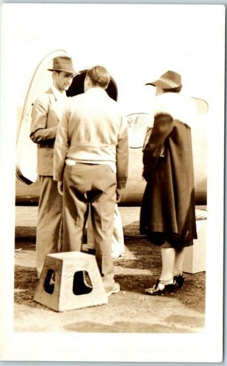 Rppc Real Photo Postcard Howard Hughes / Airplane W/ 1939 Ny World 