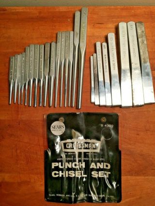 Usa Craftsman 24pc Cold Chisel / Punch Set & Case From 1969