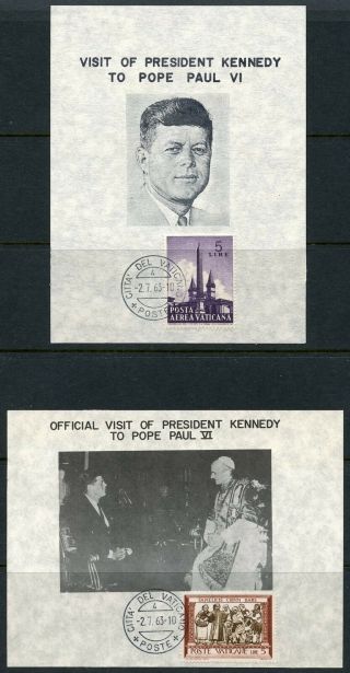 PRESIDENT KENNEDY ' S VISIT TO VATICAN CITY & POPE PAUL VI COVERS DATED 7/2/63 2
