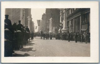 York Ny Wwi Victory Parade Antique Real Photo Postcard Rppc Us Flags