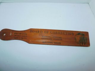 Board Of Correction Wood Paddle 1960 