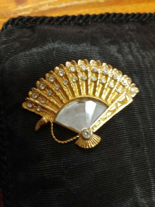 Swarovski Crystal Fan Pin/brooch Pre Owned No Orig.  Box