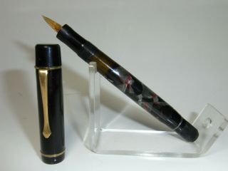 1940´s German Haro Marbled Pistonfiller Fountain Pen With Glass Nib