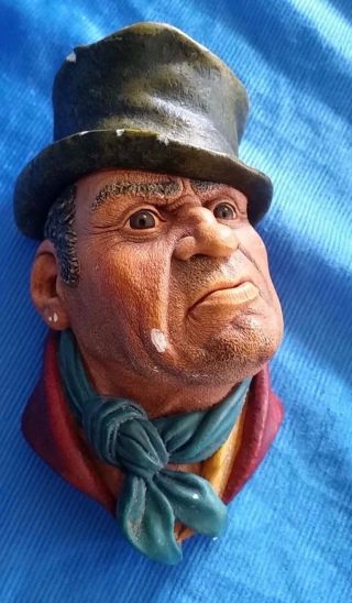 Bossons Head Bill Sikes Oliver Twist Vintage Wall Plaque Chalkware 1964 5 1/2 "
