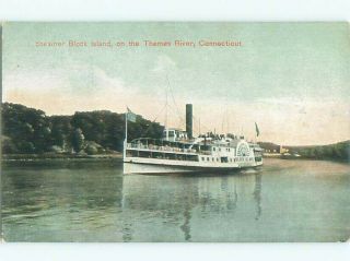 Pre - Chrome Boat Scene Norwich To London & Groton Connecticut Ct Af5041