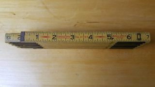 Vintage Stanley X - 227 Zig Zag Folding Ruler 72  With 6  Brass Extension USA 4