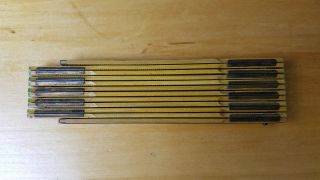 Vintage Stanley X - 227 Zig Zag Folding Ruler 72  With 6  Brass Extension USA 5