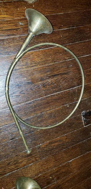 Vintage Large Brass French Horn Fox Hunting Equestrian Wall Door Decor 20 1/2 "