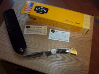 Buck 110 Pocket Knife W/ Stag Handles