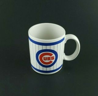 Chicago Cubs Pinstriped Ceramic Coffee Mug,  Red,  White & Blue Official Mlb Papel