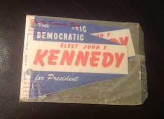 Two John F.  Kennedy Jfk 1960 Car Antenna Flags In Envelope Political