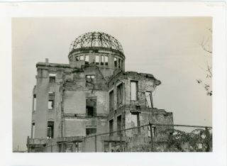 Vintage B/w Military Photo Of The Atomic Bomb Dome In Hiroshima - Sept.  5,  1954