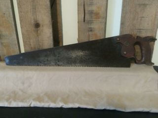 Vintage Disstan Hand Saw Made In U.  S.  A.  Antique Saw.  Wood Handle.