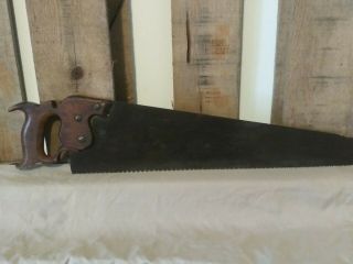 Vintage Disstan Hand Saw Made In U.  S.  A.  Antique Saw.  Wood Handle. 4