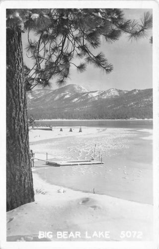 San Bernardino California 1940s Rppc Real Photo Postcard Big Bear Lake