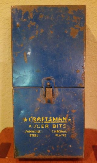 Vintage Craftsman Vanadium Auger Bits Set With Metal Case