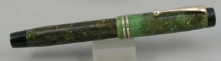 Parker Duofold Jr.  Jade Green & Gold Fountain Pen - c.  1932 - 14kt Gold Nib - USA 2