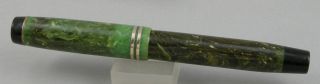 Parker Duofold Jr.  Jade Green & Gold Fountain Pen - c.  1932 - 14kt Gold Nib - USA 3