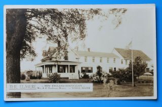 Old Rppc Real Photo Postcard The Elmere Rooms & Cabins,  Wells,  Maine