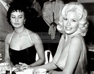 Sophia Loren & Jayne Mansfield At Party In 1957 - 11x14 Publicity Photo (lg - 107)