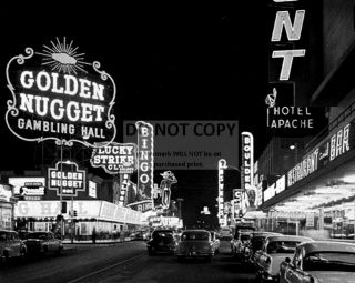 1950s Vintage Photo Of The Las Vegas Strip - 8x10 Photo (bb - 608)