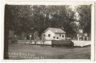 Shuffleboard Court Midland Park Gull Lake Augusta Michigan Mich Mi Rppc 1930 