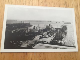 Vintage Real Photo Postcard Rppc Pier Harbor Manila Philippines