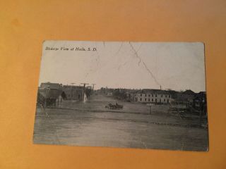 Scarce 1910 Postcard Birdseye View Of Hecla,  S.  D.  South Dakota 716 Tied Stamps