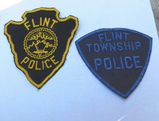 Flint Police And Flint Twp Police (michigan,  Patches,  Old (2 Patches)