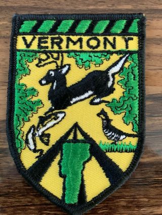 Vintage Vermont Fish Wildlife Police Patch Cheese Cloth Backing Game Warden