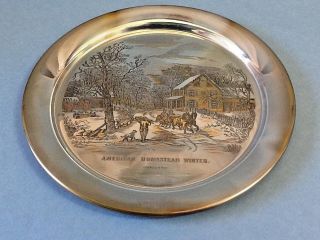 The Danbury Plate Currier & Ives 1975 American Homestead Winter W/box;