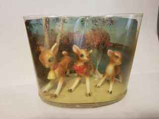 Vintage Miniature Bone China Animals Deer Set Of 3 In Bradley