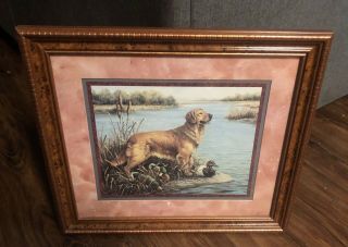 Homco Home Interior Wall Pictures Golden Retriever Dog Hunting