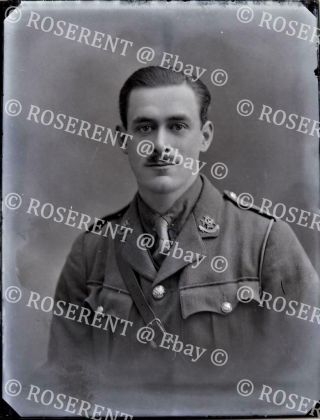 1915 The Sherwood Foresters - Lt J W Martyr - Glass Negative 22 By 16cm