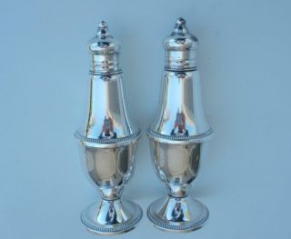 Sterling Silver Glass Lined Weighted Salt & Pepper Shakers Duchin Creation 5.  5 "
