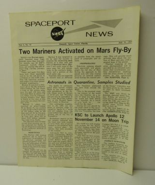 Rare Nasa Spaceport News Kennedy Space Center July 31 1969 Apollo 11 & 12
