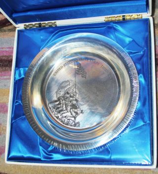 8 " Franklin 925 Silver Marine Corps Scholarship Fund.  Plate