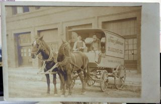 Franco - American Baking Co Delivery Wagon,  Los Angeles Ca Photo Post Card 1905 - 15