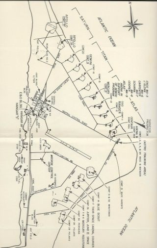 Vtg Nasa Ksc Map 1960 