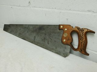 Vintage Rare Early Stanley Sweetheart No 821 26 " 9 Tpi Hand Saw