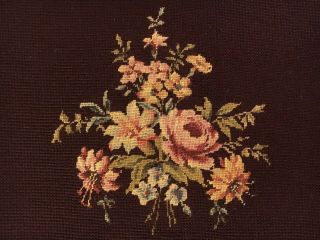 Antique Vintage Needlepoint Chair Cushion Cover - 19” X 19” (b)