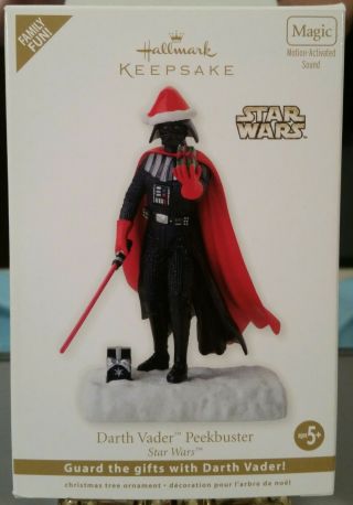 Star Wars 2002 Darth Vader Peekbuster Christmas Magic Motion Activated Ornament
