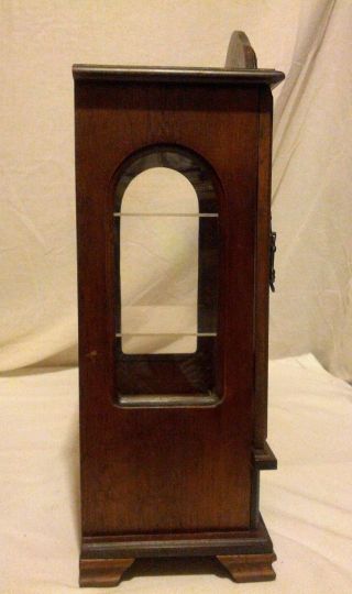 Vintage Miniature Display Curio Case Cabinet 2 Shelves with Drawer 3