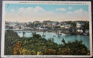 Dominican Republic (rd) Postcard - Santo Domingo - 1920 Puente Y Rio Ozama