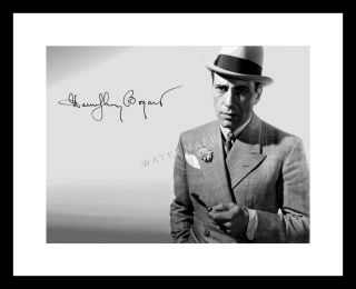 Humphrey Bogart 8x10 Signed Photo Print Autographed In Suit & Hat