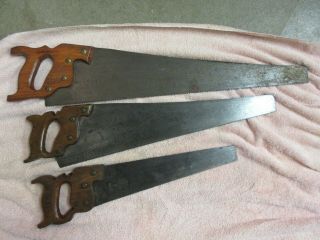 Three Vintage Hand Saws Made In Usa Incuding Winchester Logo