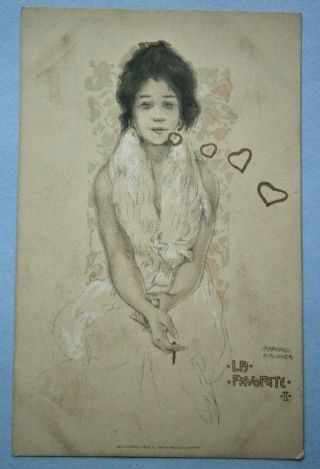128.  Raphael Kirchner Postcard - " La Favorite " From The Early 1900 