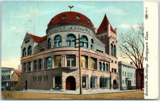 Bridgeport,  Connecticut Postcard " Scientific Building " Street View 1908 Cancel
