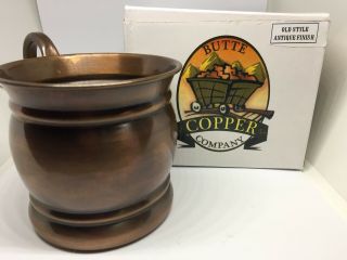 Butte Copper Company Authentic Copper Mug,  Moscow Mule Cocktail Mug